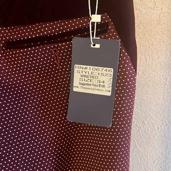 Men burgundy trousers - Picture 3 of 4